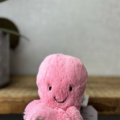 Jellycat Tiny Candie Octopus - Tiny Bright Pink Octopus Plush Beanie Retired 5”
