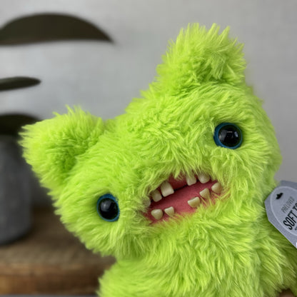 Fuggler Screech - Bright Green Fluffy Fuggler - Blue Eyes Fluffy Funny Ugly Cute