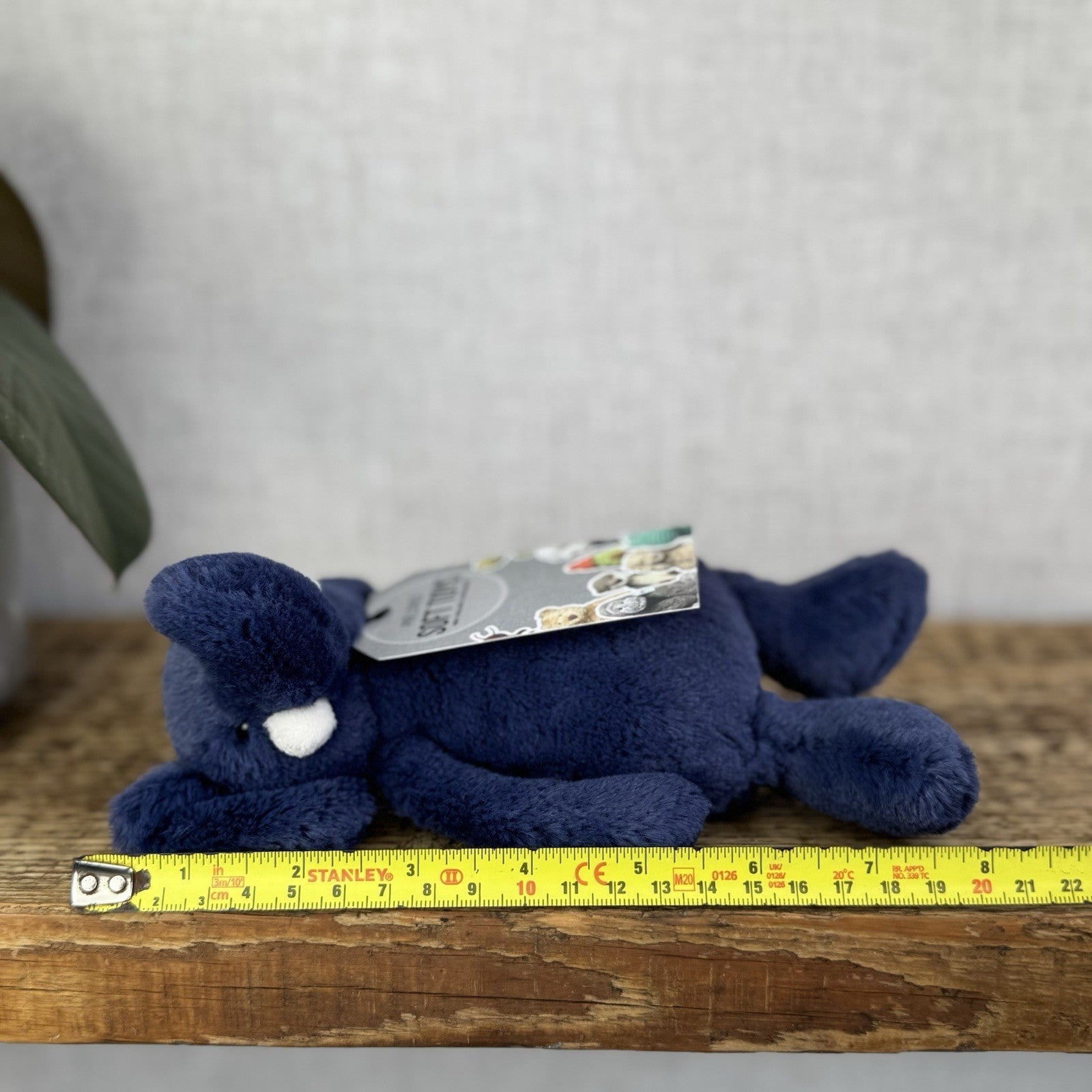 Jellycat Small Bashful Navy Elephant - Bashful Elephant Navy With Tusks NWOT 8"