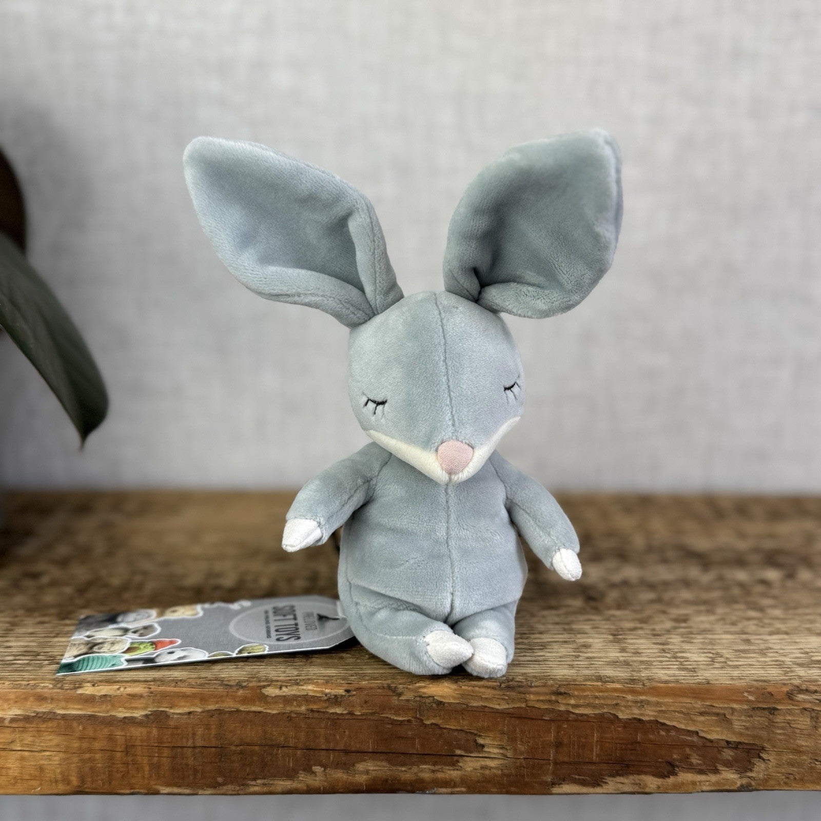 Jellycat Minikin Bunny Rabbit Grey - Tiny Small Velour Bunny Beanie Retired 6"