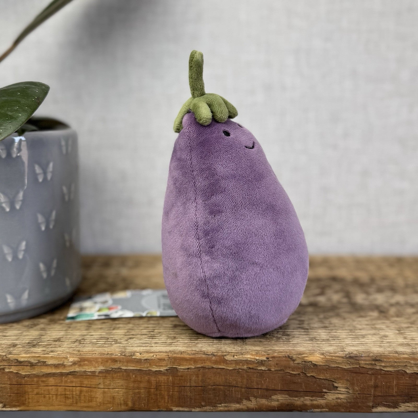 Jellycat Vivacious Aubergine - Small Purple Velour Beanie Vegetable Play 7"