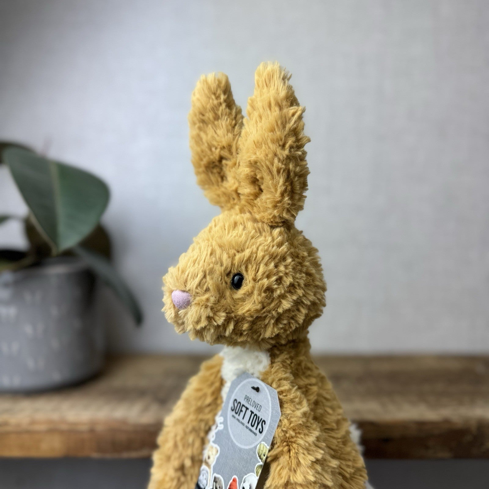 Jellycat Crumble Rabbit - Retired Textured Crumble Mustard Bunny Toy Medium 12"