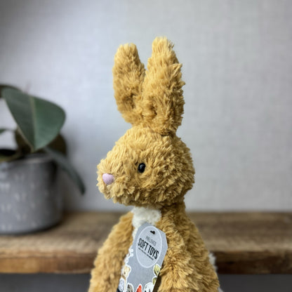 Jellycat Crumble Rabbit - Retired Textured Crumble Mustard Bunny Toy Medium 12"