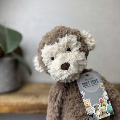 Jellycat Smuffle Monkey - Retired Textured Long Limbed Monkey Light Brown 14"