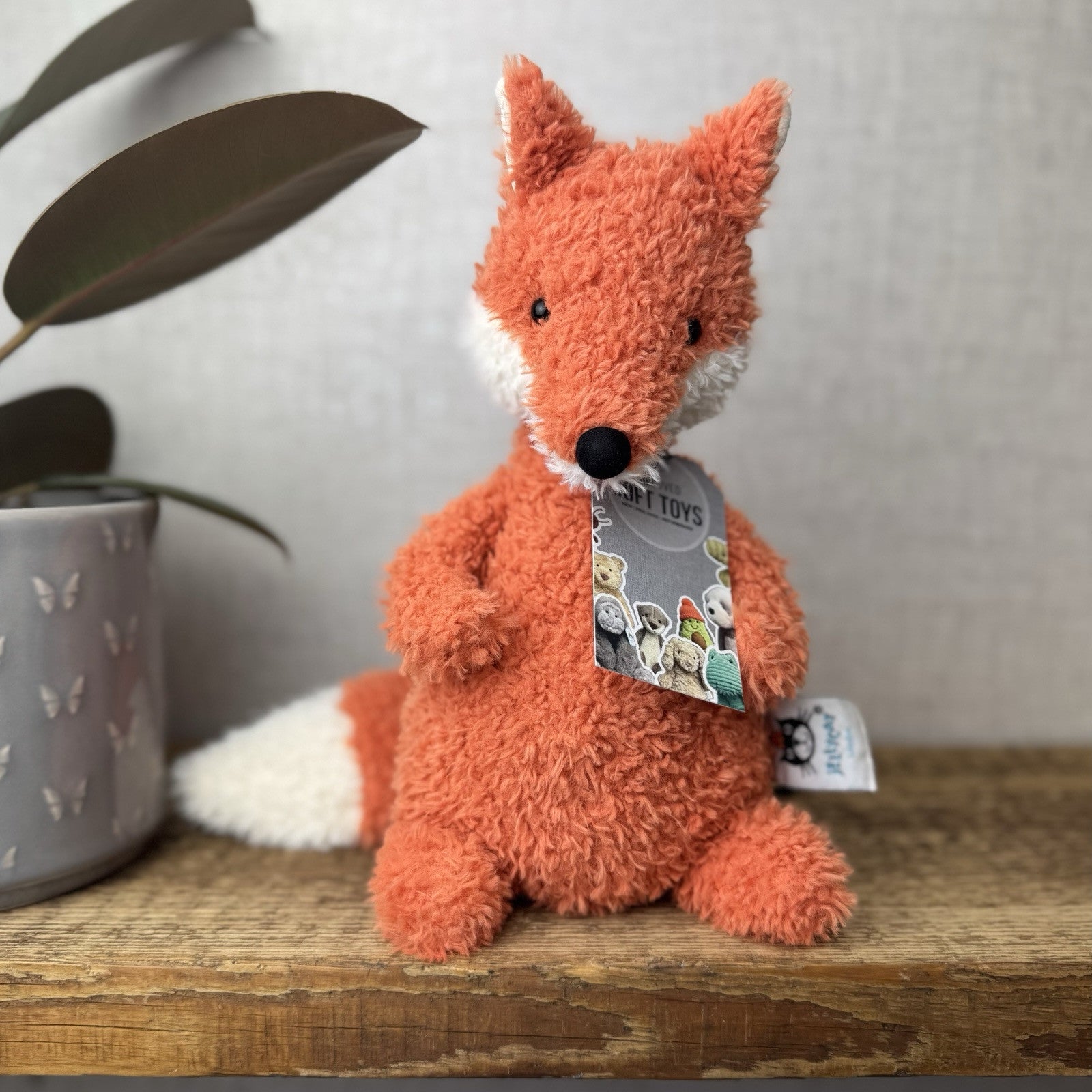 Jellycat Lupin Fox - Curly Texture Orange Fox Soft Toy Medium Retired 12”