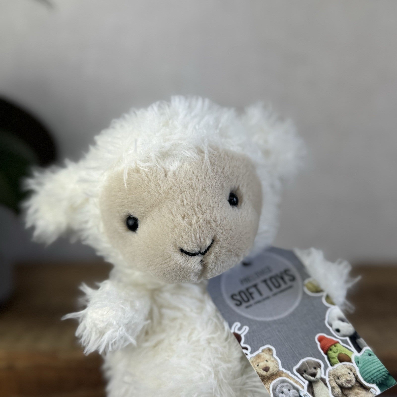 Jellycat Little Lamb - Small White/Cream Lamb Fuzzy Curly Fur Small Lamb 8"