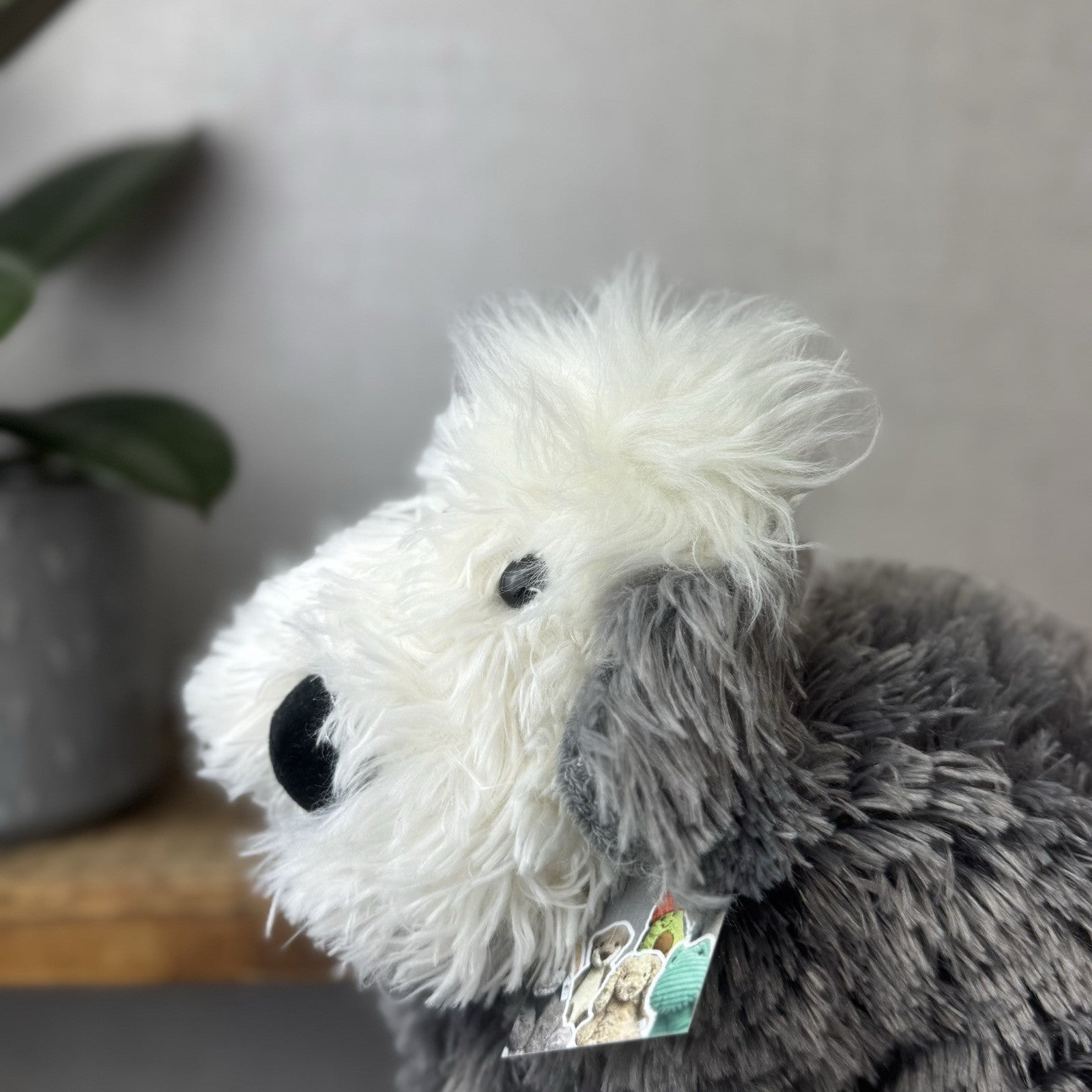 Jellycat Medium Truffles Chaucer Dog - Cream/Grey Floppy Dog Pillow Retired 14”