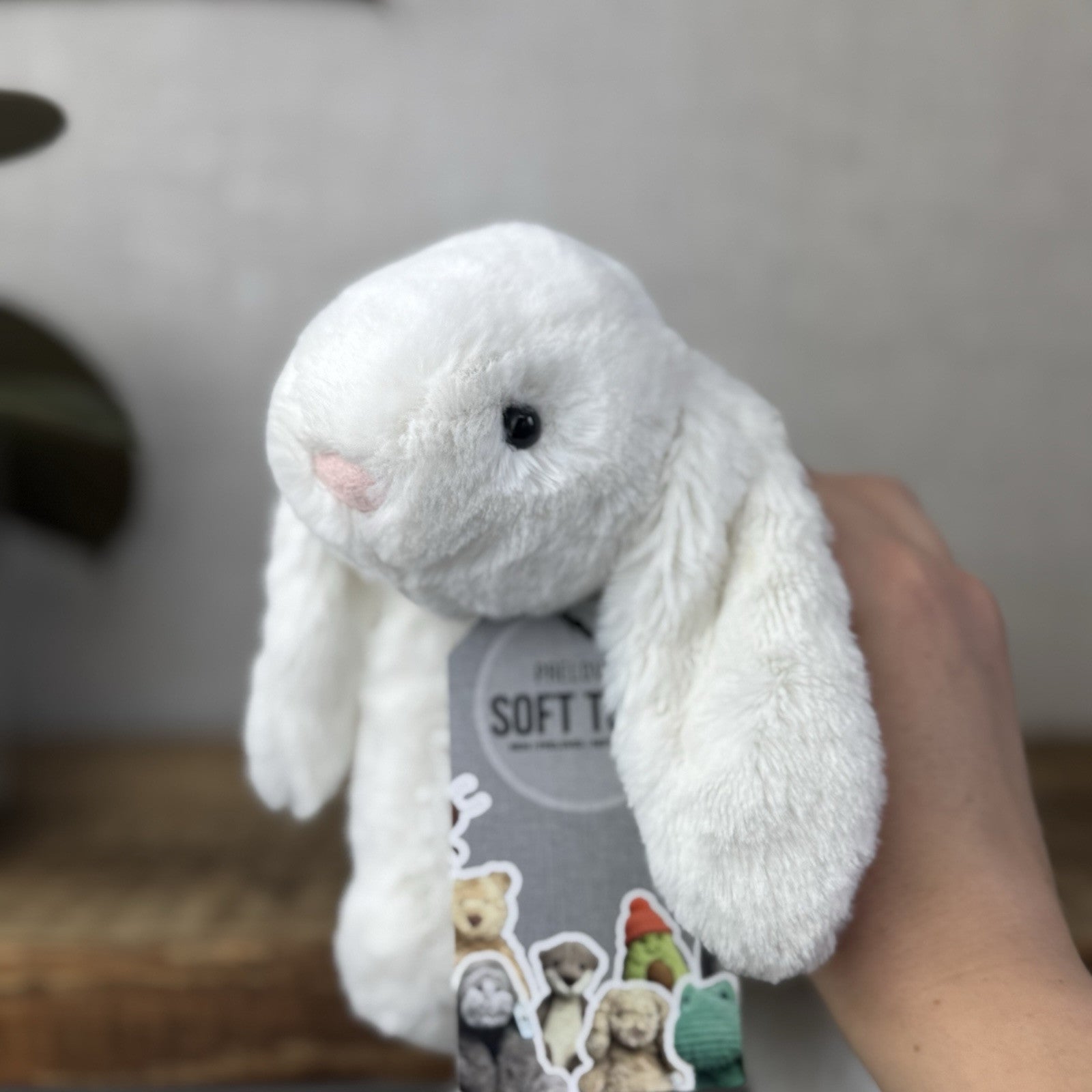 Jellycat SMALL White Smudge Bunny Rabbit - White Company White Bunny Smudge 10”