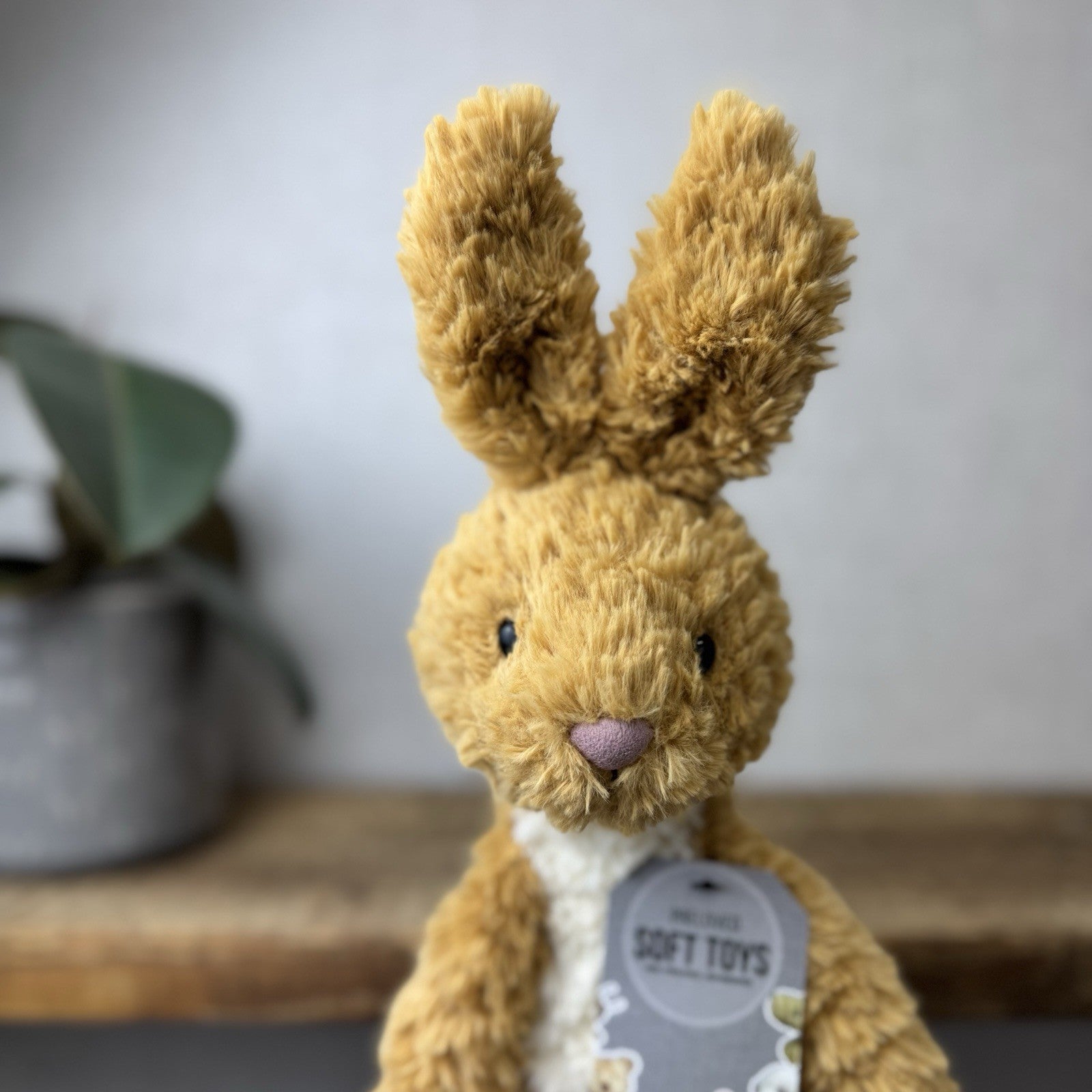 Jellycat Crumble Rabbit - Retired Textured Crumble Mustard Bunny Toy Medium 12"