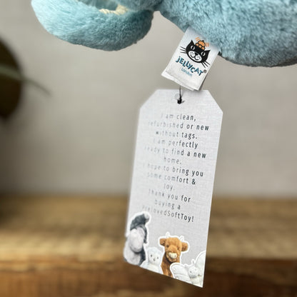 Jellycat Tiny Bobby Octopus - Small Bright Blue Octopus Tiny Small Pocket Pal 5"