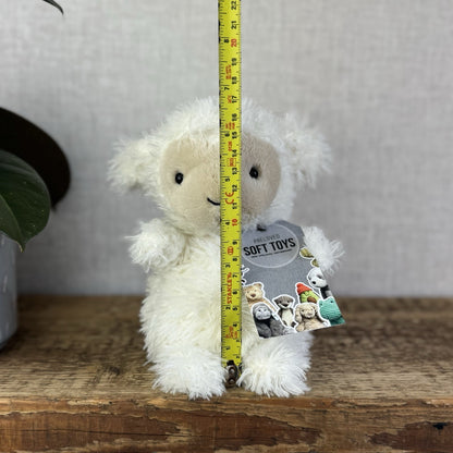 Jellycat Little Lamb - Small White/Cream Lamb Fuzzy Curly Fur Small Lamb 8"