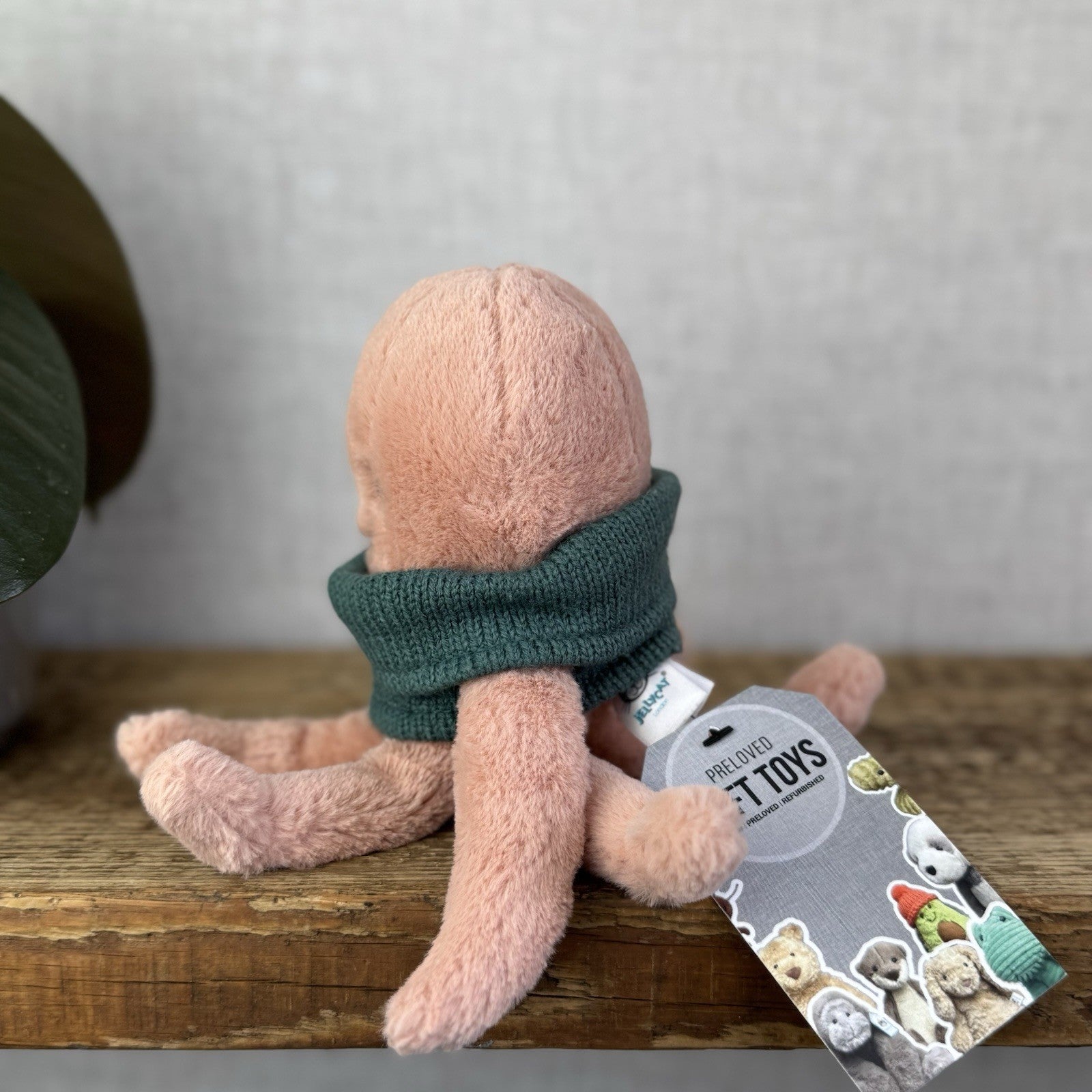 Jellycat Cozy Crew Octopus - Peach Octopus Beanie In A Jumper Cute Retired  5"