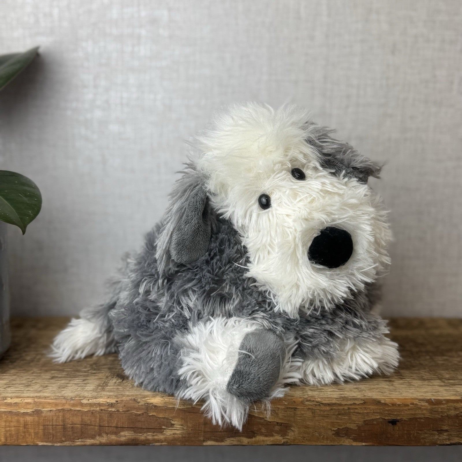 Jellycat Medium Truffles Chaucer Dog - Cream/Grey Floppy Dog Pillow Retired 14”