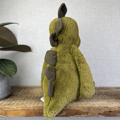 Jellycat Large Bashful Dinosaur - Large Dark Green Dinosaur Retired 16"
