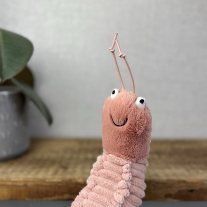 Jellycat Sheldon Shrimp Soft Toy -  Pink Prawn Sea Creature Beanie Plush 8” (#2)