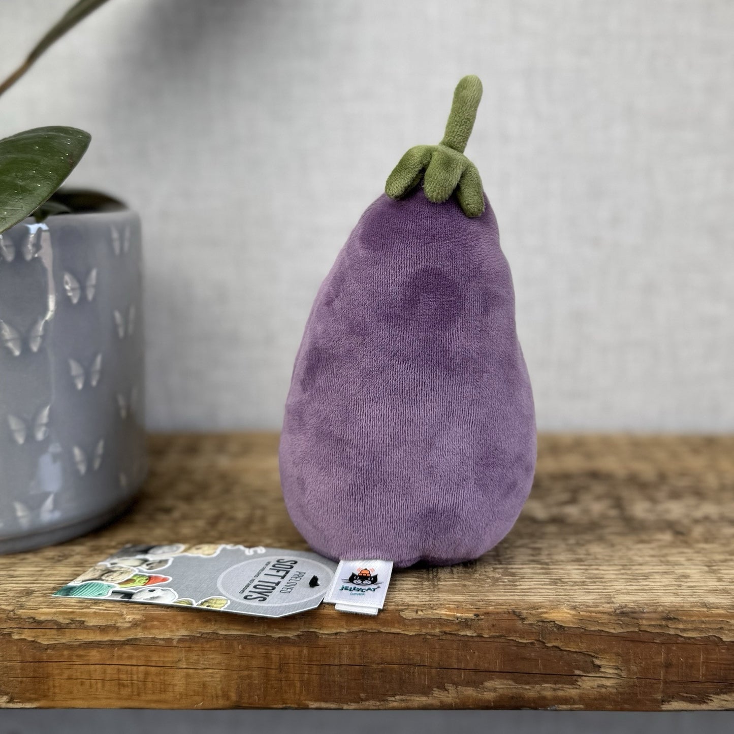 Jellycat Vivacious Aubergine - Small Purple Velour Beanie Vegetable Play 7"