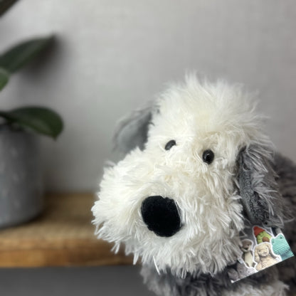 Jellycat Medium Truffles Chaucer Dog - Cream/Grey Floppy Dog Pillow Retired 14”