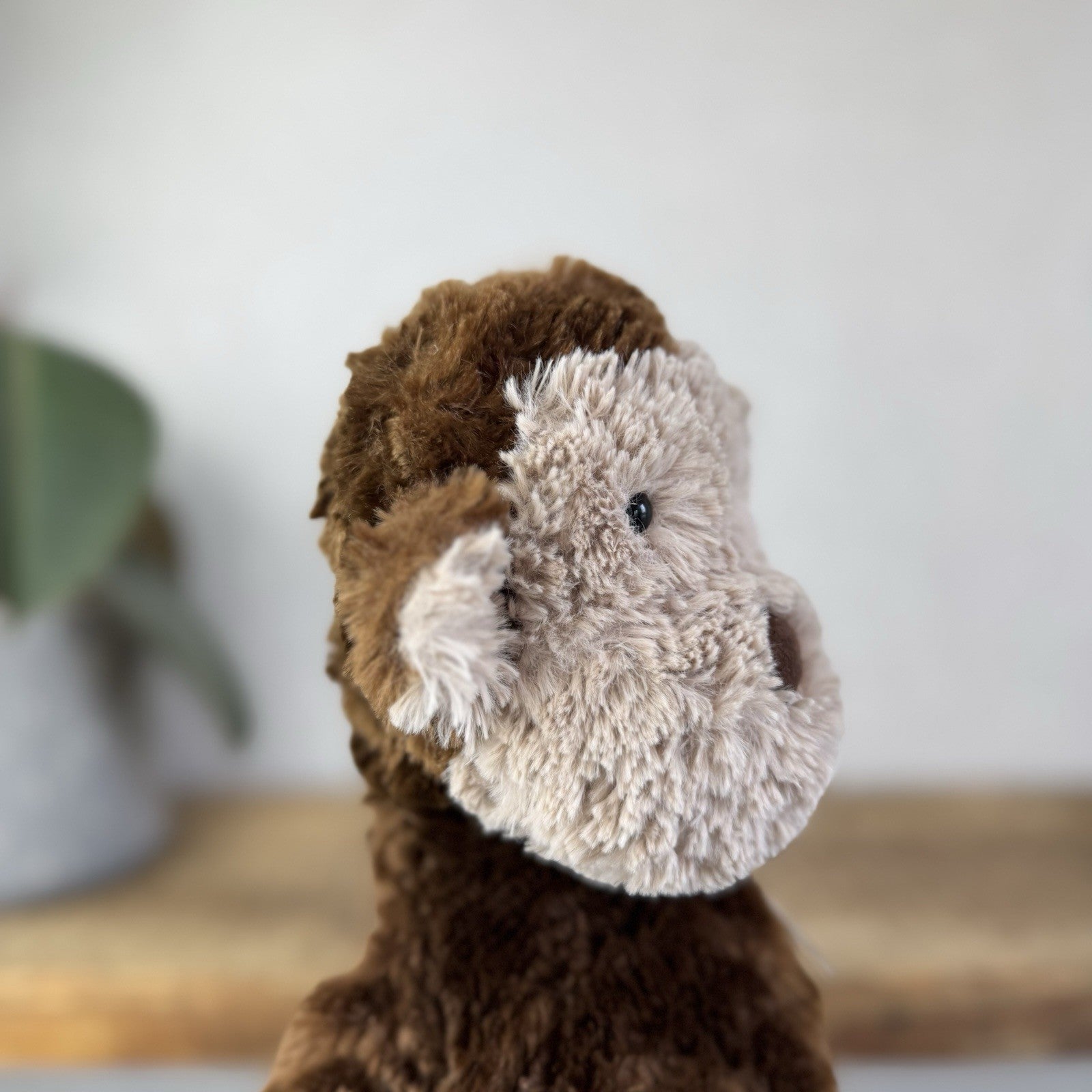 Jellycat Medium Skiffles Monkey - Vintage Textured Beanie Monkey Soft Toy 16"