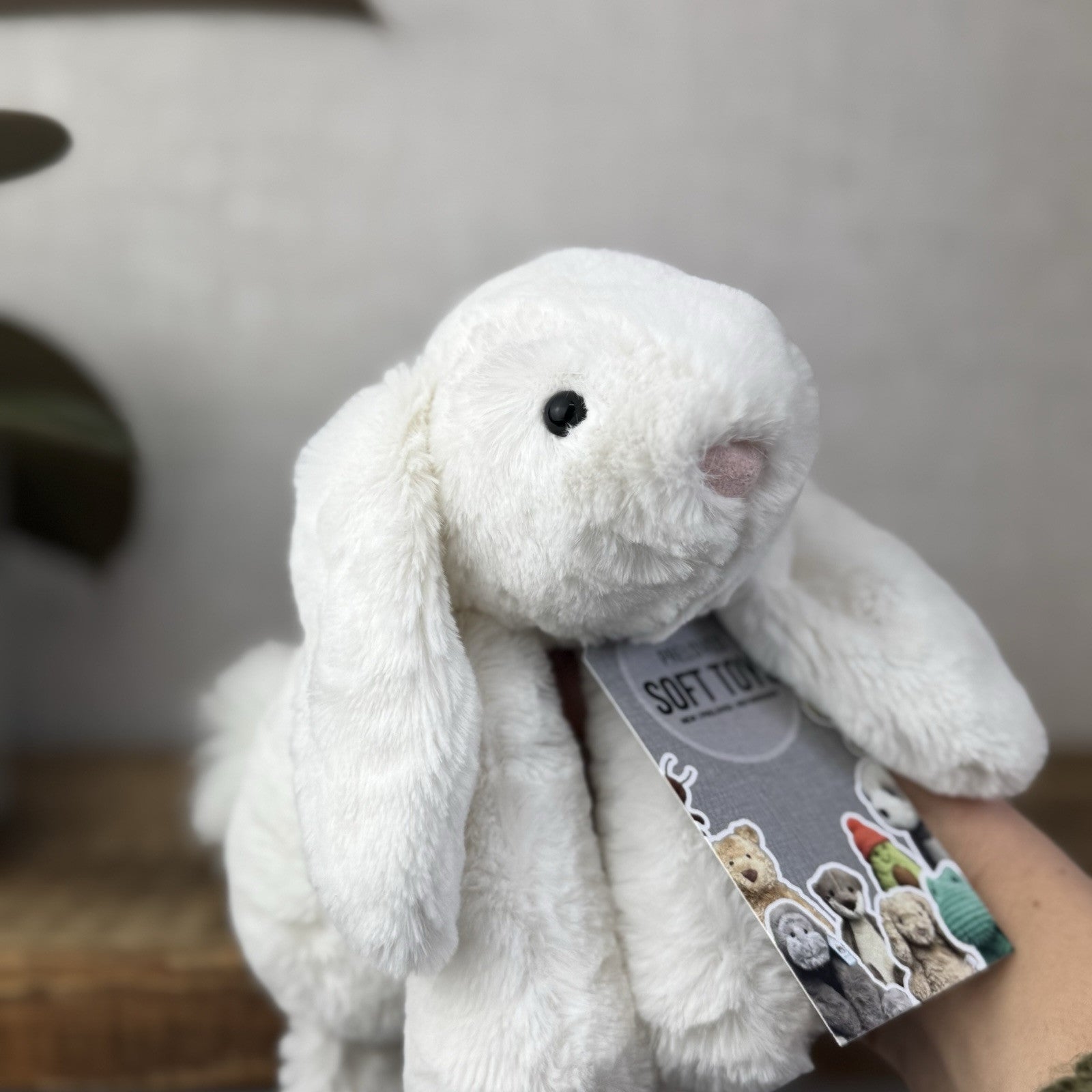 Jellycat SMALL White Smudge Bunny Rabbit - White Company White Bunny Smudge 10”