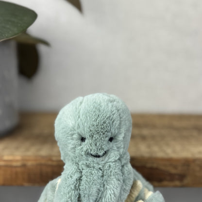 Jellycat Tiny Odyssey Octopus - Tiny Green/Blue Octopus Plush Beanie Retired 5”