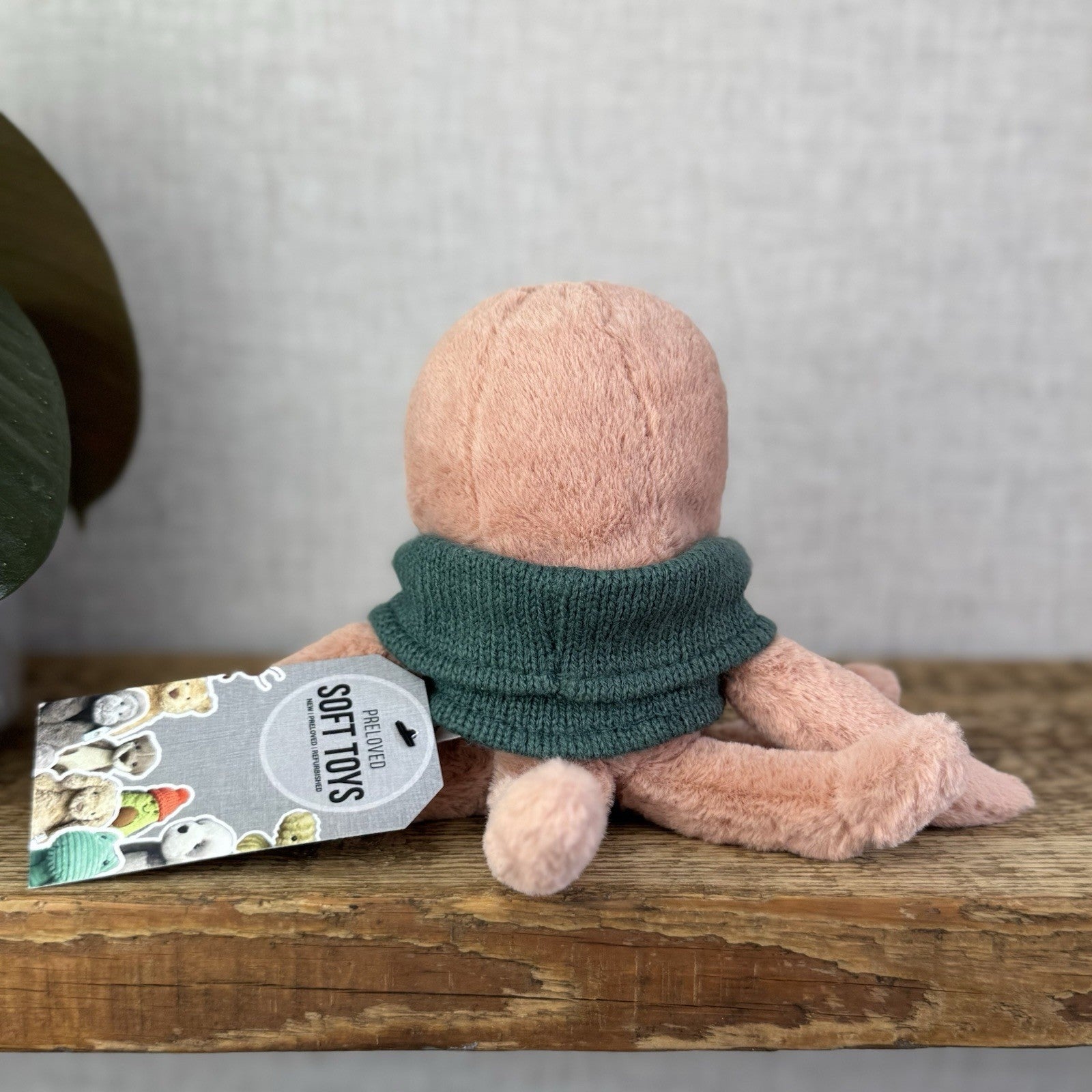 Jellycat Cozy Crew Octopus - Peach Octopus Beanie In A Jumper Cute Retired  5"
