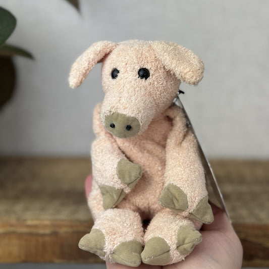 Jellycat Baby Bunglie Pig - Tiny Bunglie Pink Pig Vintage Old Collectible 7”