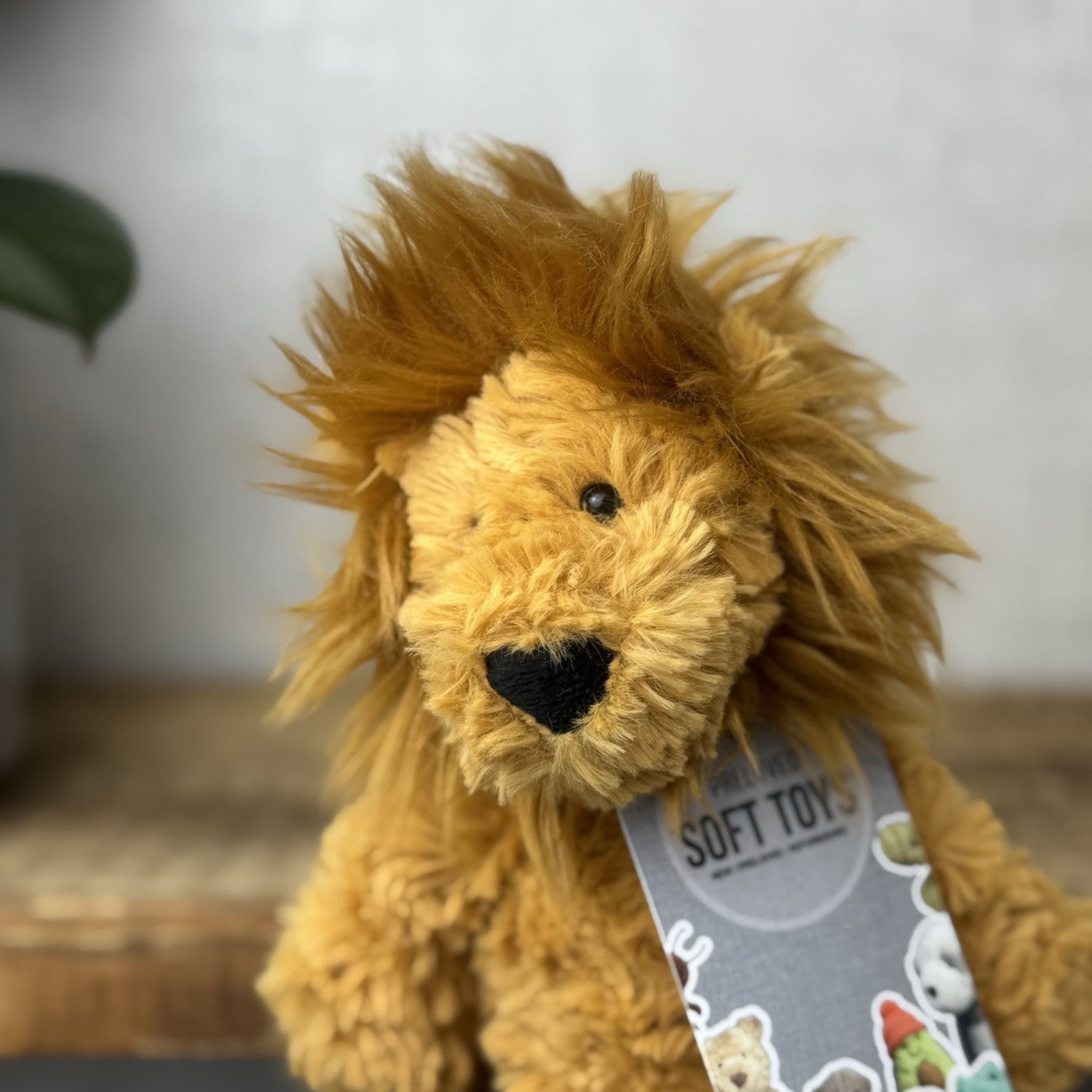 Jellycat Small Mumble Lion - Iggle Squiggle Orange Texture Jellycat Lion 9”