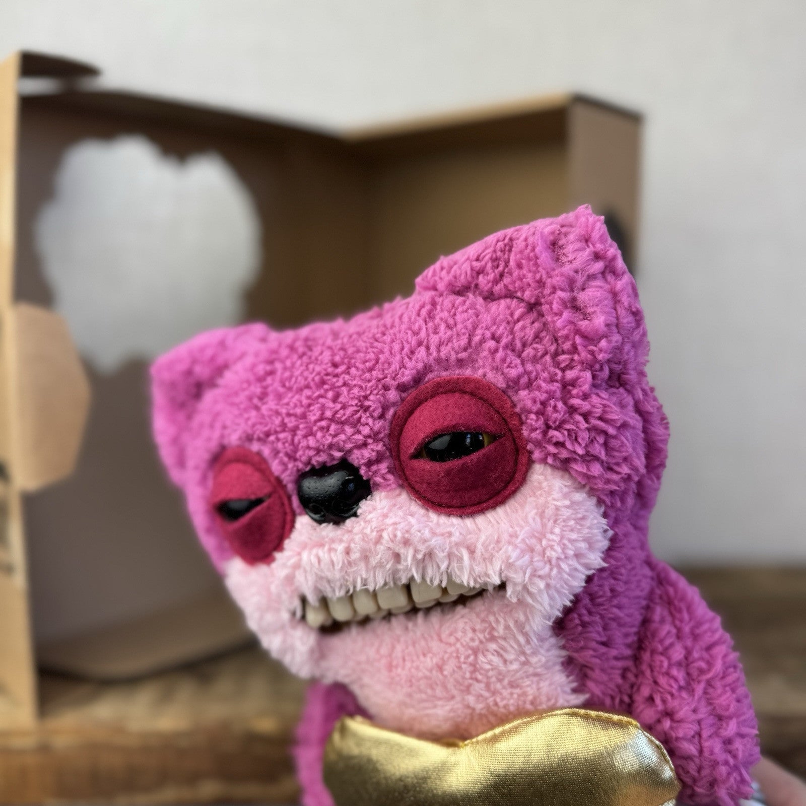 Fuggler Gold Fuggler Teddy Bear Nightmare Pink Funny Ugly Monster Bear With Box 