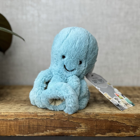 Jellycat Tiny Bobby Octopus - Small Bright Blue Octopus Tiny Small Pocket Pal 5"