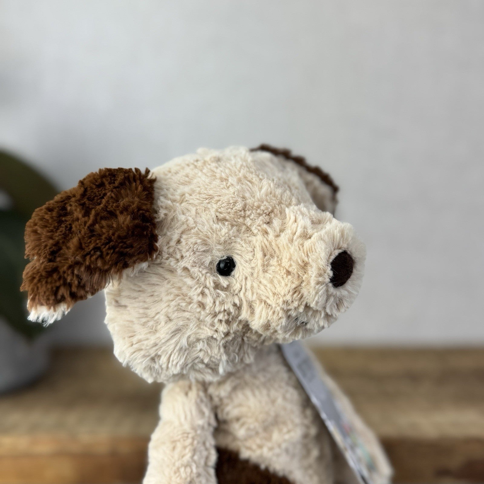 Jellycat Tuffet Dog - Medium Brown Beige Dog Plush Textured Soft Toy Retired 12"