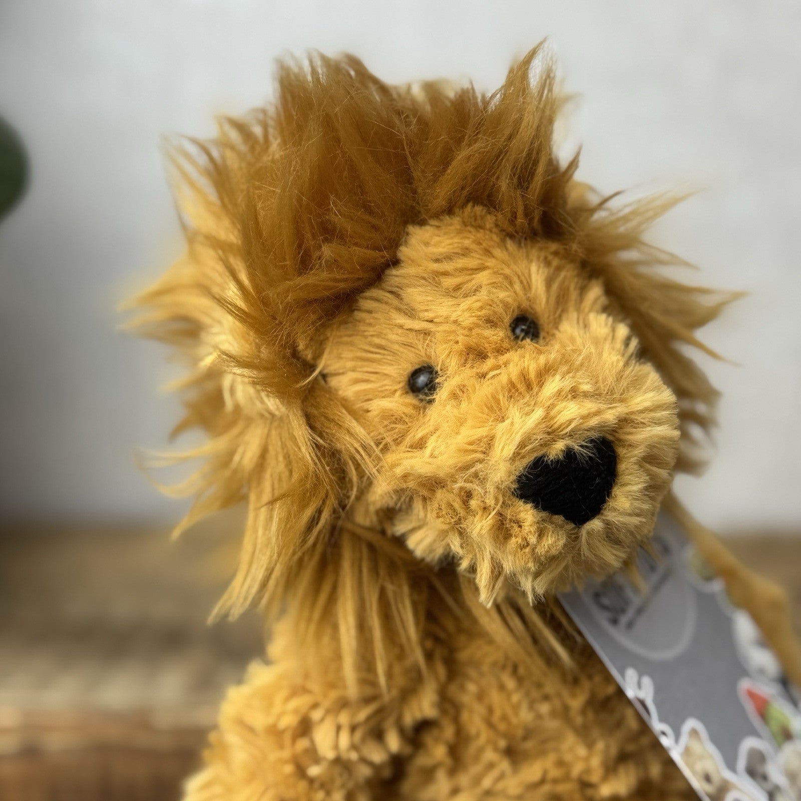 Jellycat Small Mumble Lion - Iggle Squiggle Orange Texture Jellycat Lion 9”