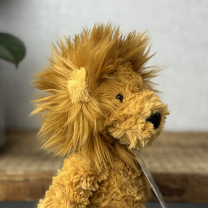 Jellycat Small Mumble Lion - Iggle Squiggle Orange Texture Jellycat Lion 9”