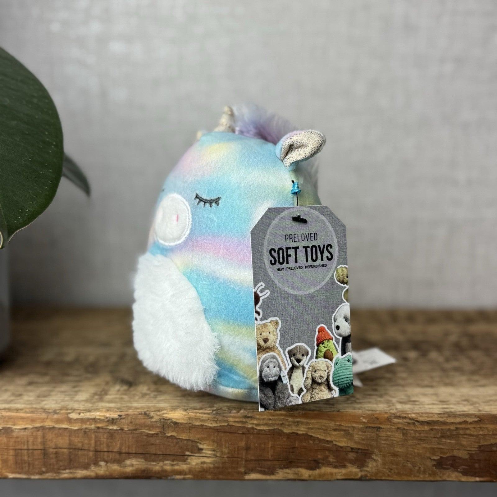 Squishmallow Rodina Unicorn Pegasus - Tie-dye Unicorn Wings Sparkly Blue/pink 5"