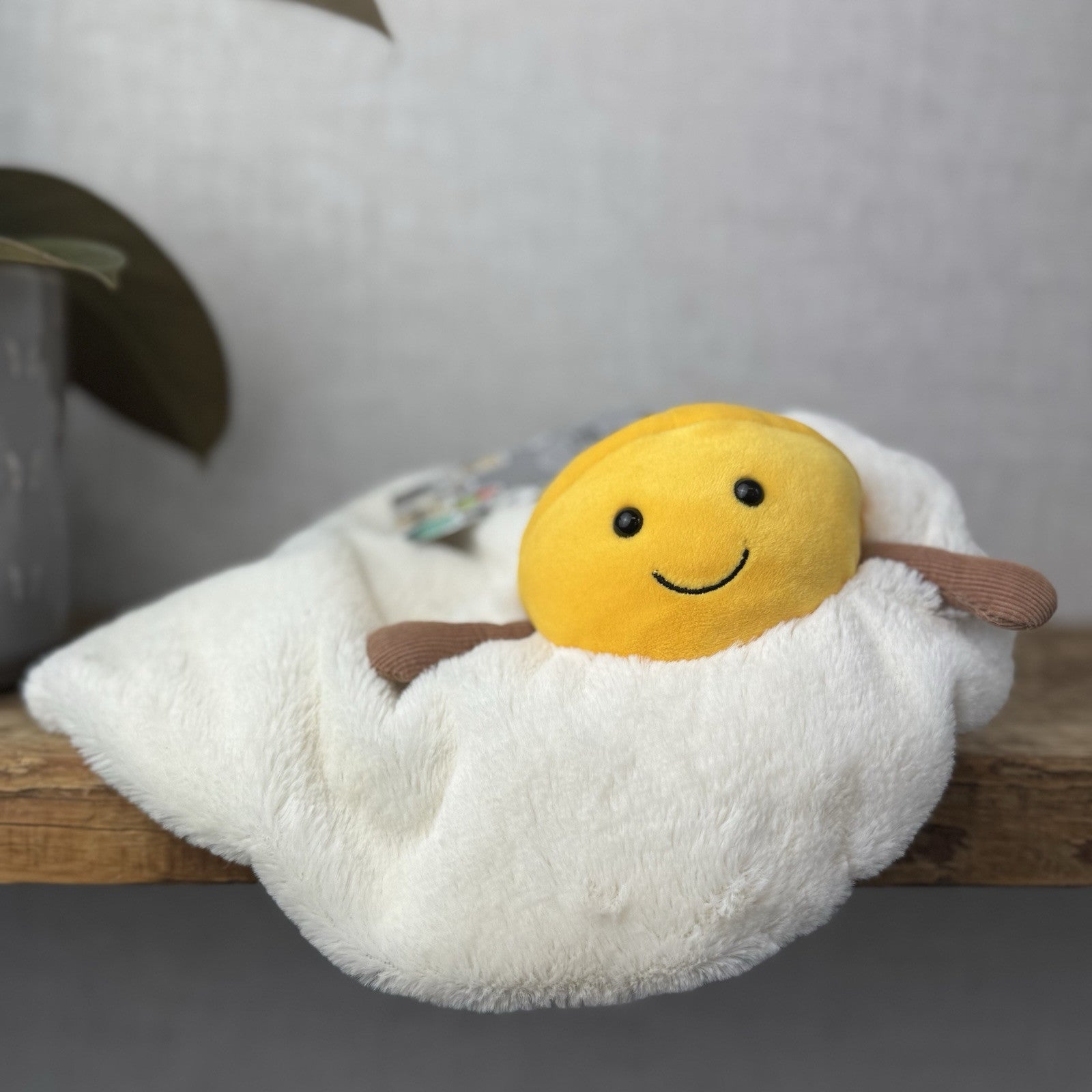 Jellycat Amuseable Fried Egg - Retired Egg Soft Toy Food Beanie Novelty Plush 8”