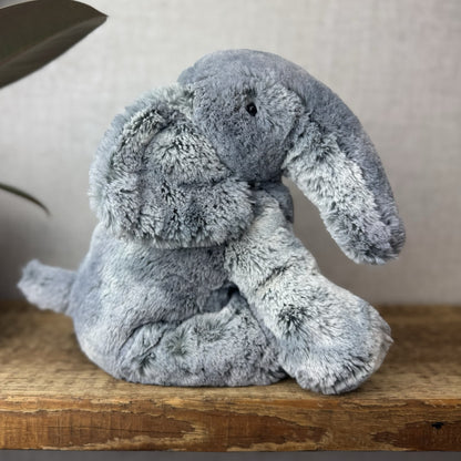 Jellycat Medium Elly Elephant - Grey/Silver Mix Elephant Beanie Super Soft 8”