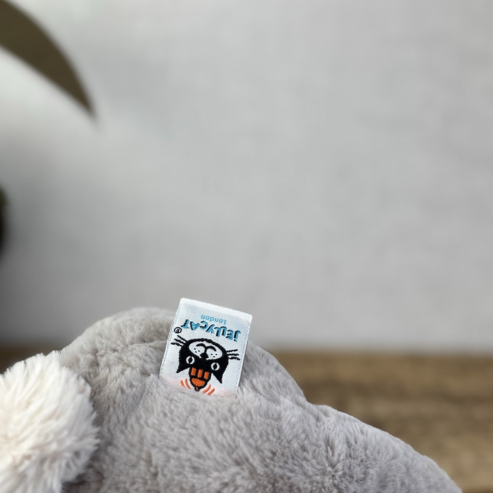 Jellycat Nibs Bunny - Retired Grey Beanie Rabbit - Big Feet Lop Eared 9"