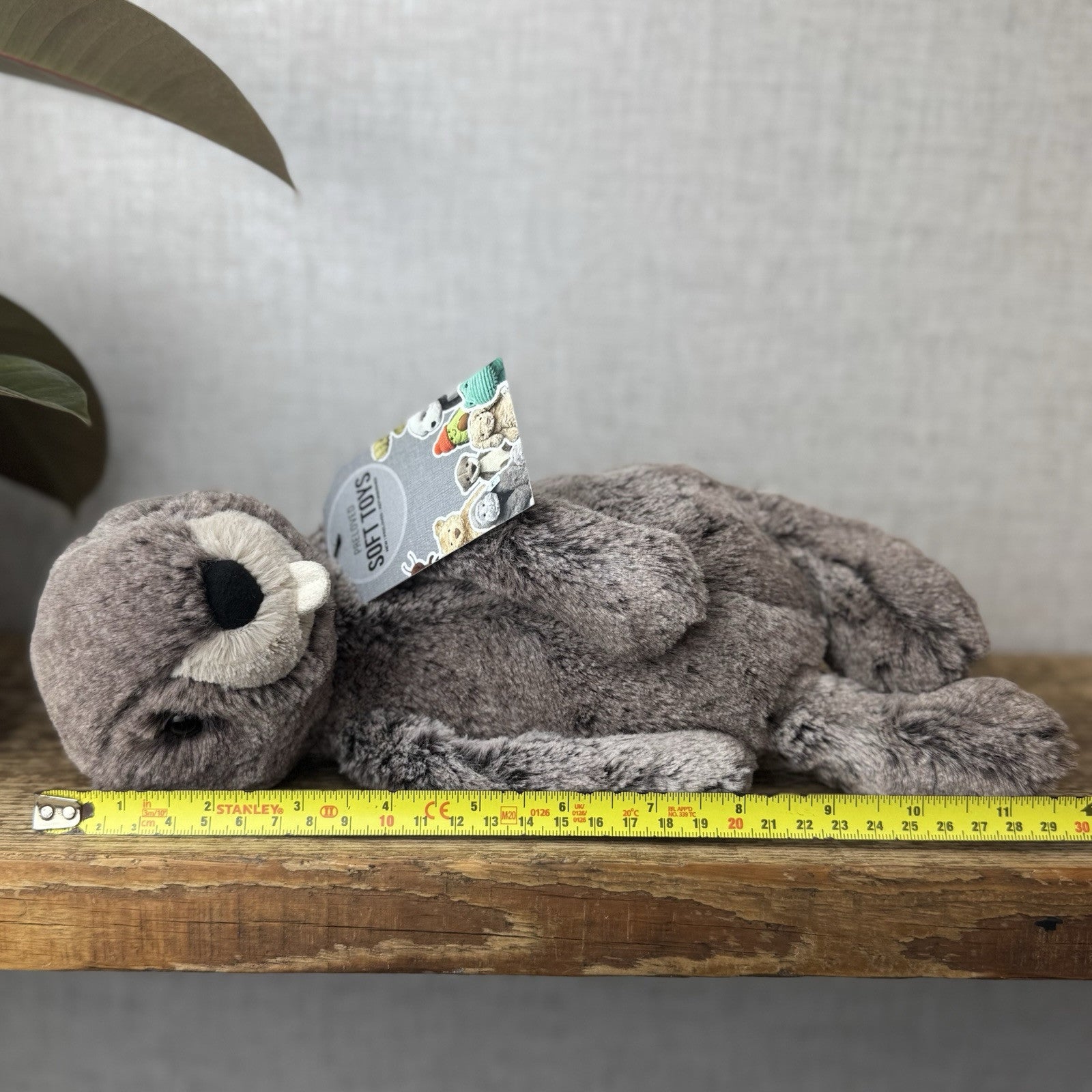 Jellycat Medium Bashful Marmot - Woodland Grey/brown Mix Cottontail Plush 12”
