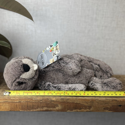 Jellycat Medium Bashful Marmot - Woodland Grey/brown Mix Cottontail Plush 12”