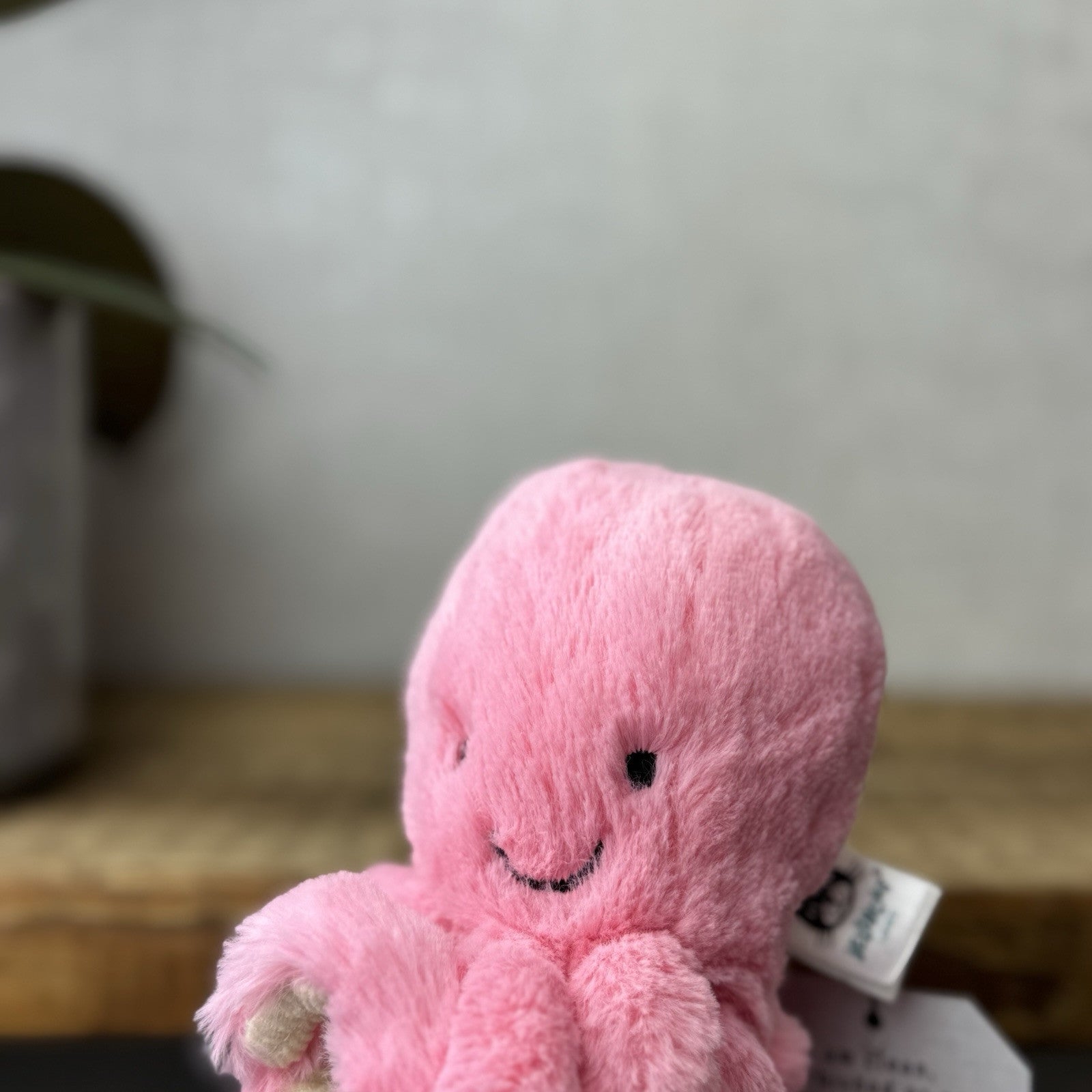 Jellycat Tiny Candie Octopus - Tiny Bright Pink Octopus Plush Beanie Retired 5”