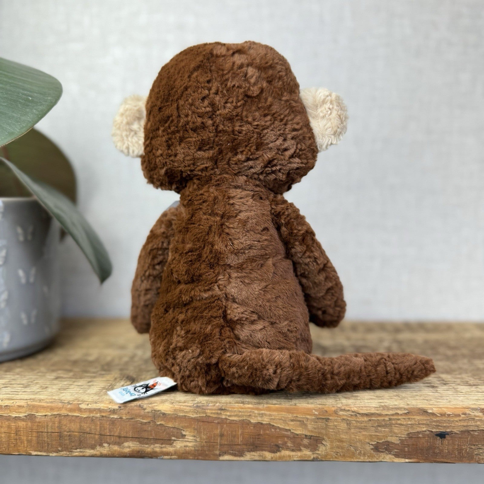 Jellycat Tuffet Monkey - Medium Brown Beanie Plush Textured Soft Toy Retired 12"