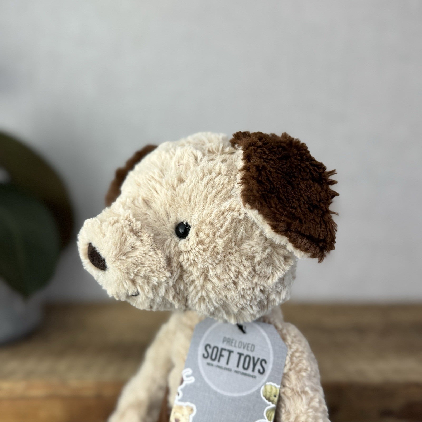 Jellycat Tuffet Dog - Medium Brown Beige Dog Plush Textured Soft Toy Retired 12"
