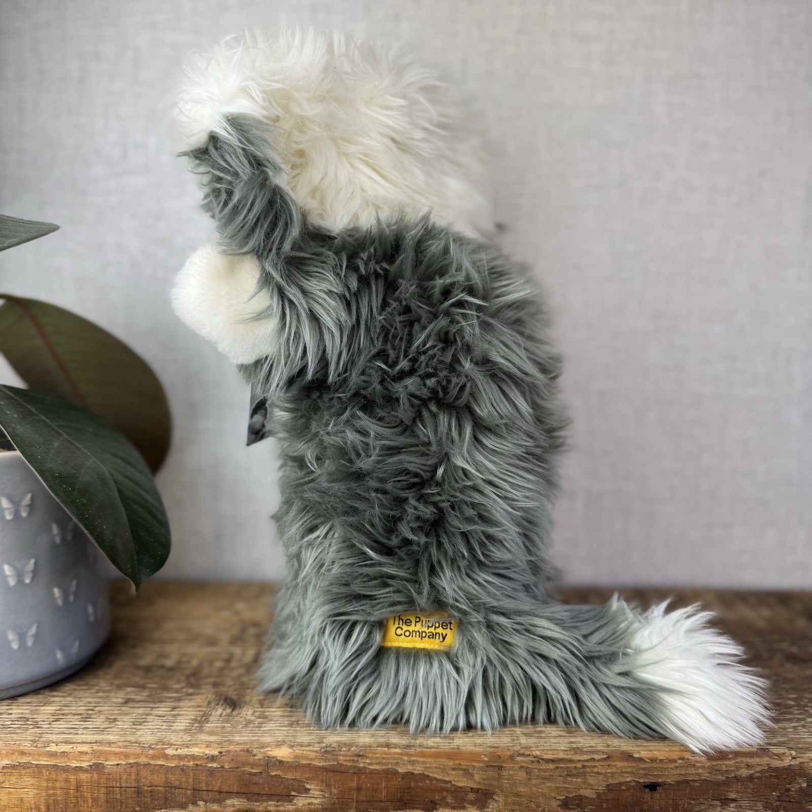 The Puppet Company - Old England Sheep Dog Long Sleeve Puppet Puppy Fluffy 14"