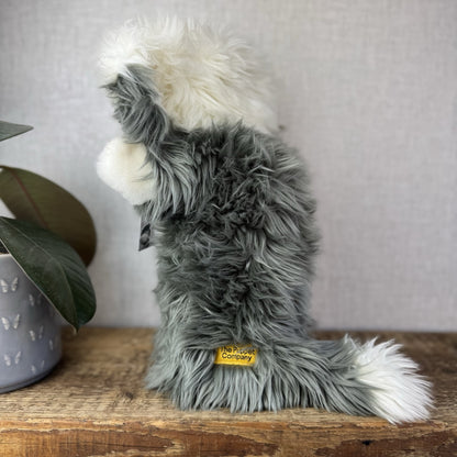 The Puppet Company - Old England Sheep Dog Long Sleeve Puppet Puppy Fluffy 14"