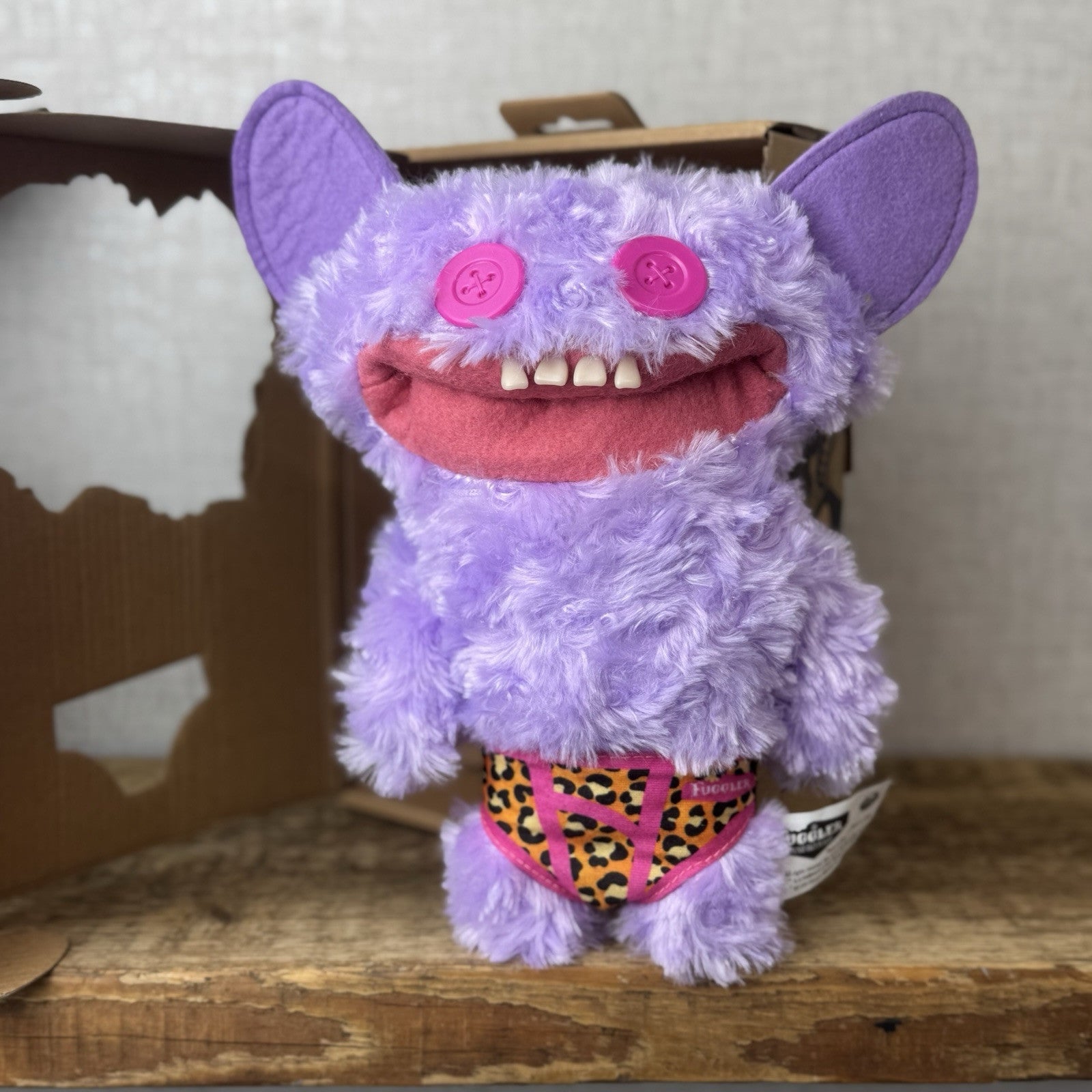 Fuggler Budgie Fuggler Grin Grin Fug - Purple Fluffy Fuggler Funny Ugly Monster