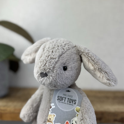 Jellycat Nibs Bunny - Retired Grey Beanie Rabbit - Big Feet Lop Eared 9"
