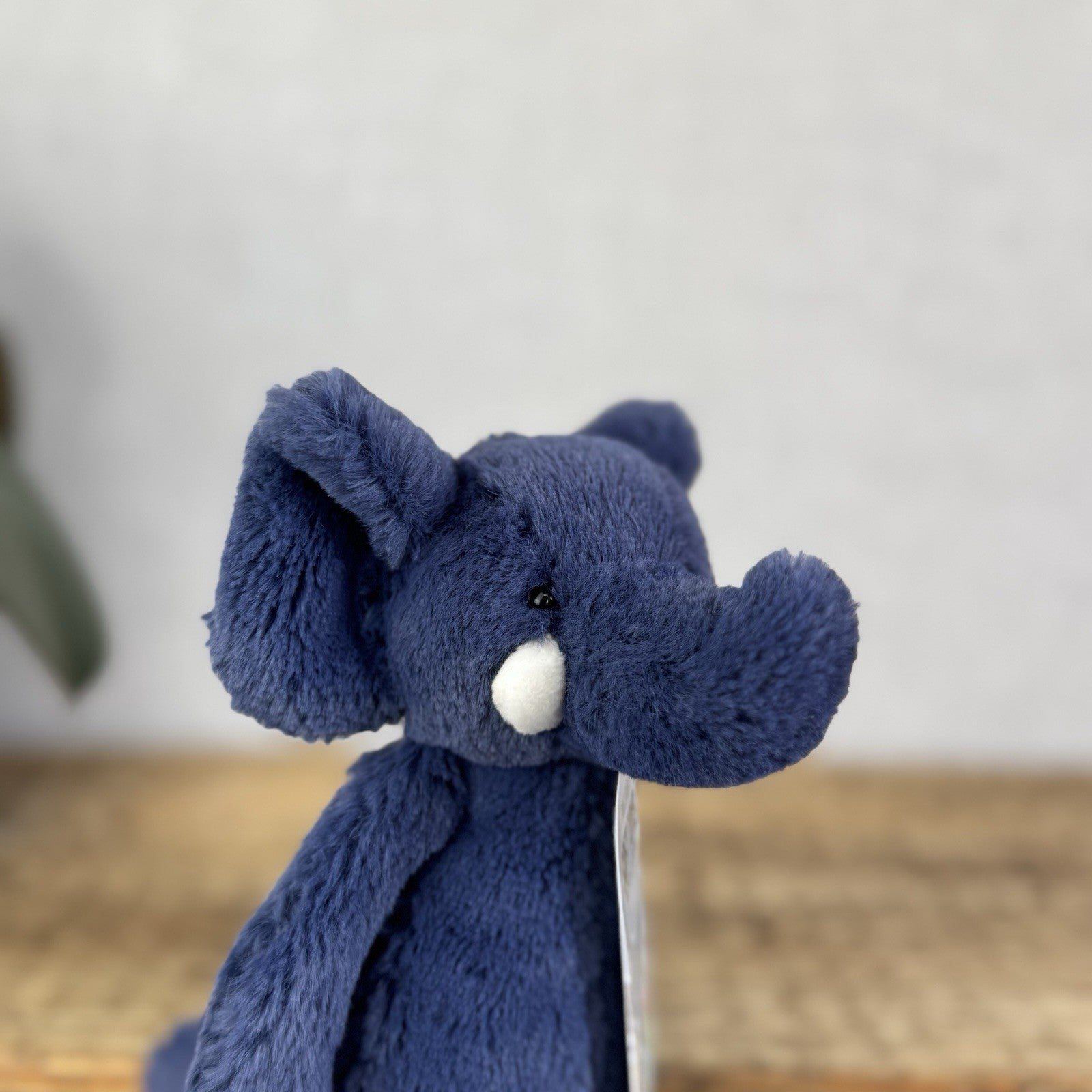 Jellycat Small Bashful Navy Elephant - Bashful Elephant Navy With Tusks NWOT 8"
