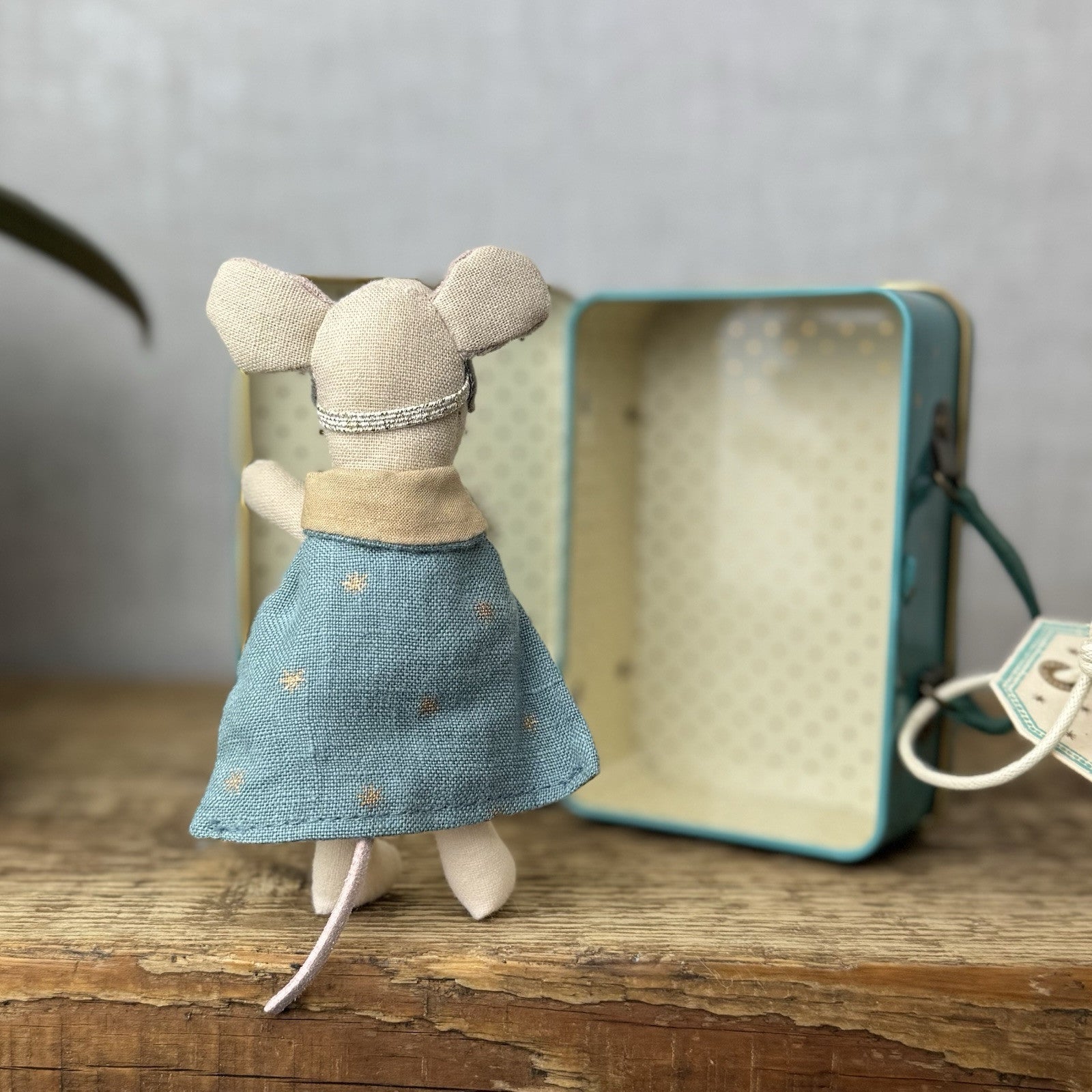 Maileg Superhero In Suitcase - Old Style Retired Superhero Mouse 2017