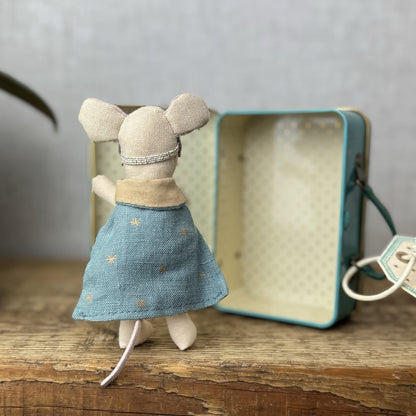 Maileg Superhero In Suitcase - Old Style Retired Superhero Mouse 2017
