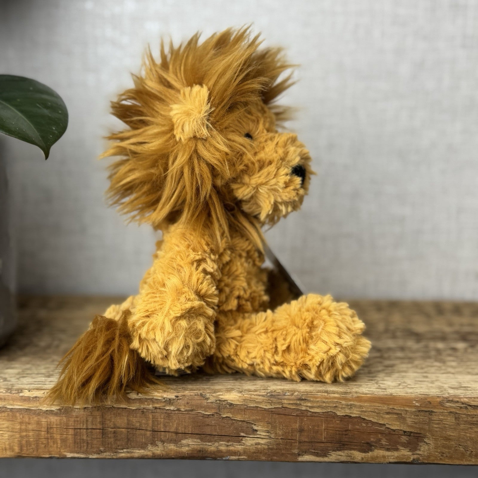 Jellycat Small Mumble Lion - Iggle Squiggle Orange Texture Jellycat Lion 9”