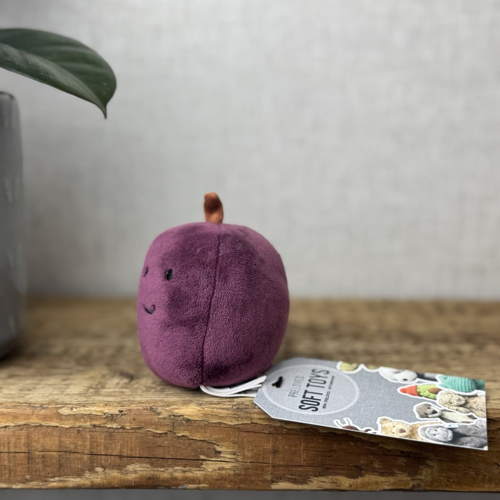 Jellycat Fabulous Fruit Plum - Small Purple Fruit Soft Toy Food Play Beanie 4”